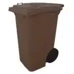 Lixeira Carrinho Coletor de Lixo 240 L Marrom