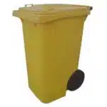 Lixeira Carrinho Coletor de Lixo 240 L Amarelo