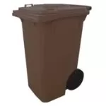 Lixeira Carrinho Coletor de Lixo 240 L Marrom
