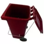 Lixeira Carrinho Coletor de Lixo 240 L Vermelho