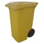 Lixeira Carrinho Coletor de Lixo 240 L Amarelo